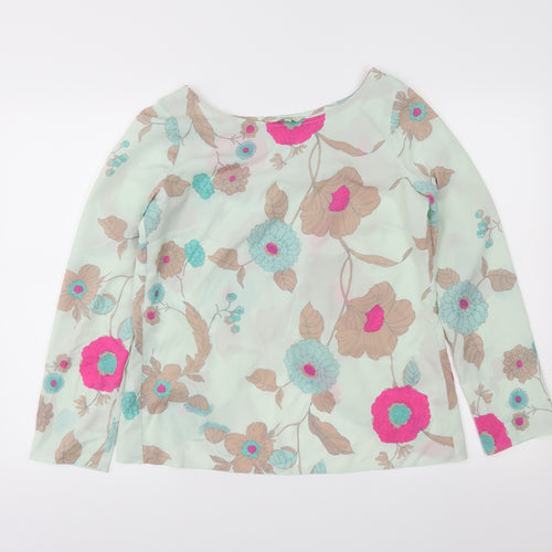 Papaya Womens Green Floral  Wrap Blouse Size 10