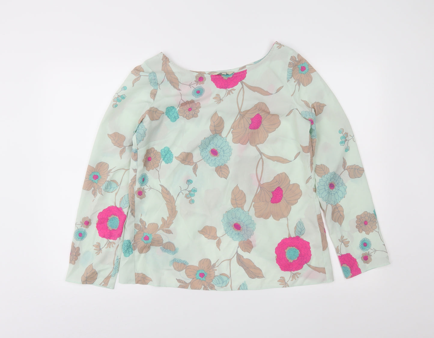 Papaya Womens Green Floral  Wrap Blouse Size 10