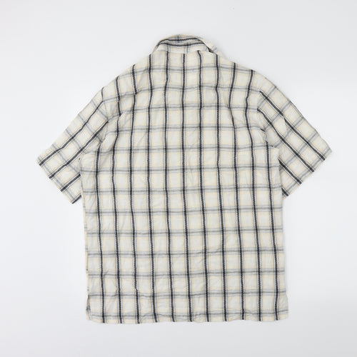 fairbanks Mens Ivory Plaid   Button-Up Size M