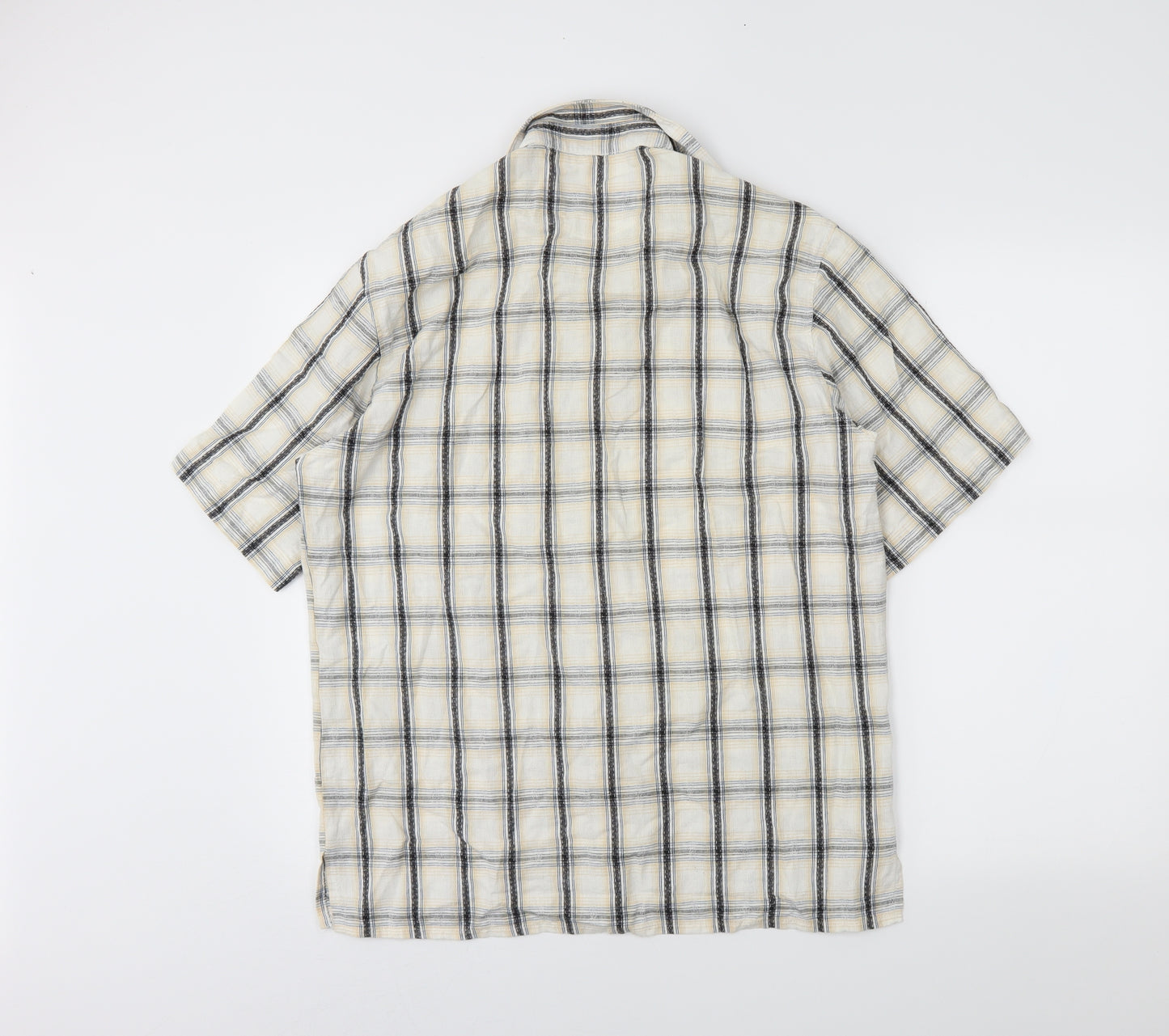 fairbanks Mens Ivory Plaid   Button-Up Size M