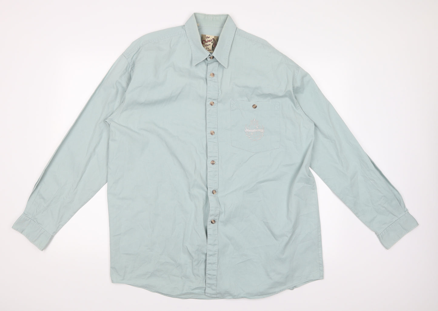 The Chino Shirt Co Mens Blue    Button-Up Size 38