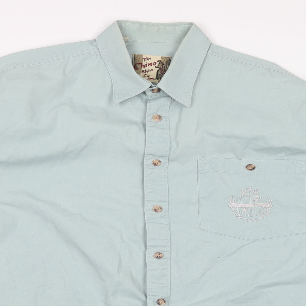 The Chino Shirt Co Mens Blue    Button-Up Size 38