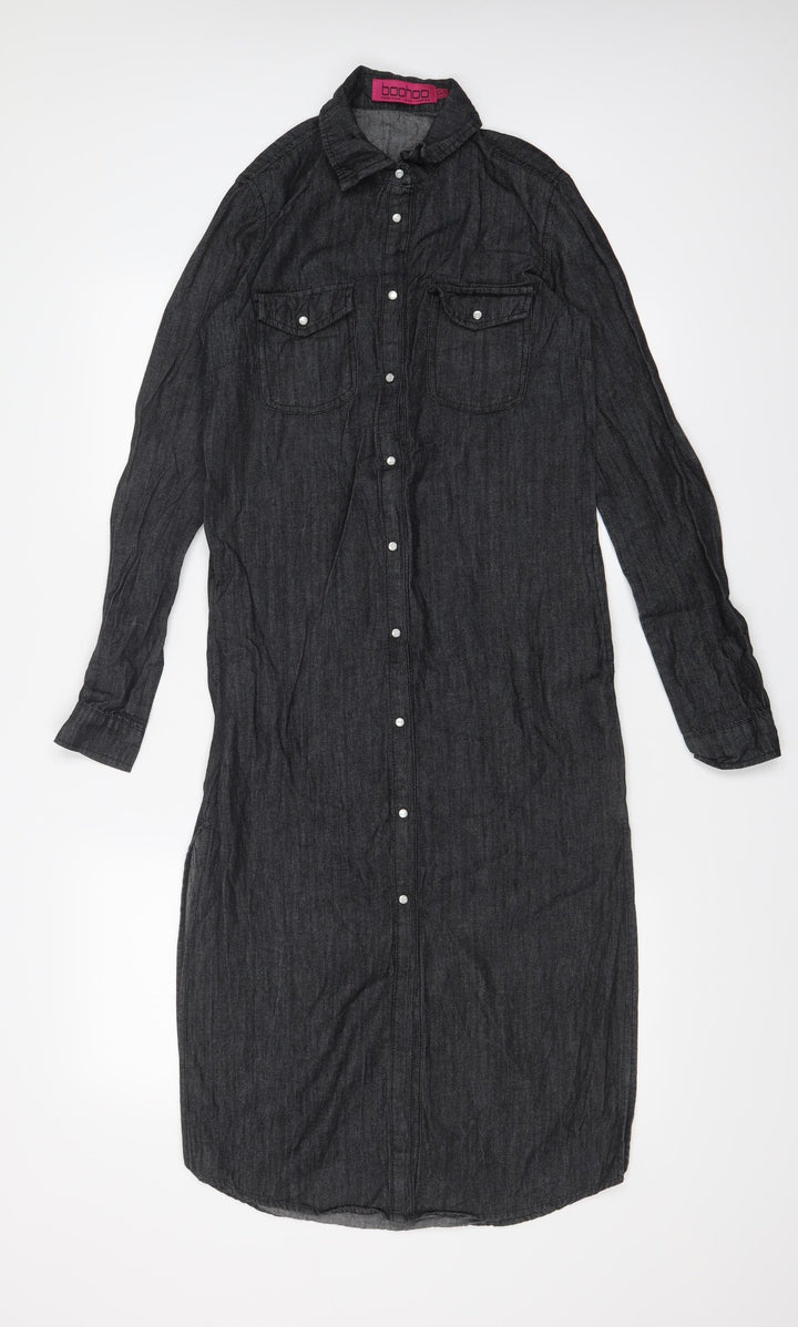 Boohoo Womens Black T-Shirt Dress Size 6