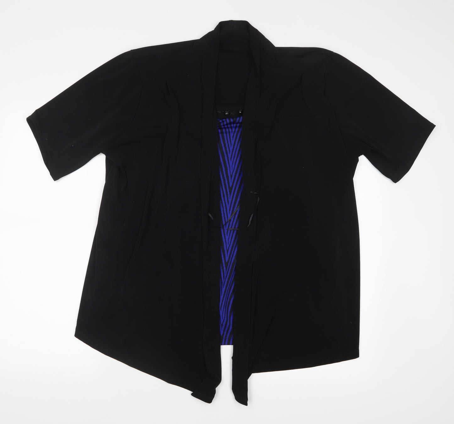 BM Womens Black Striped   Blouse Size 22