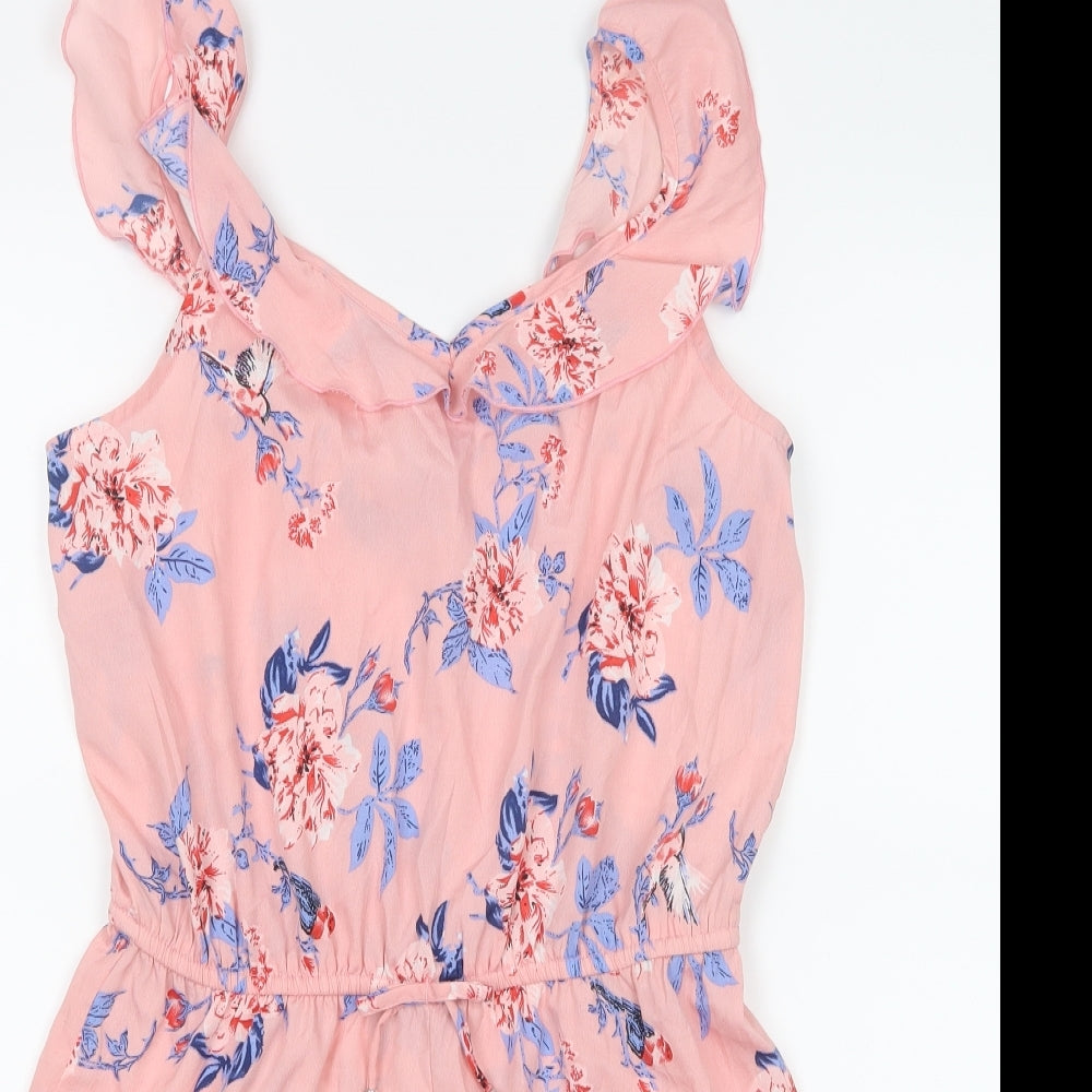 Primark Girls Pink Floral  Romper One-Piece Size 12-13 Years