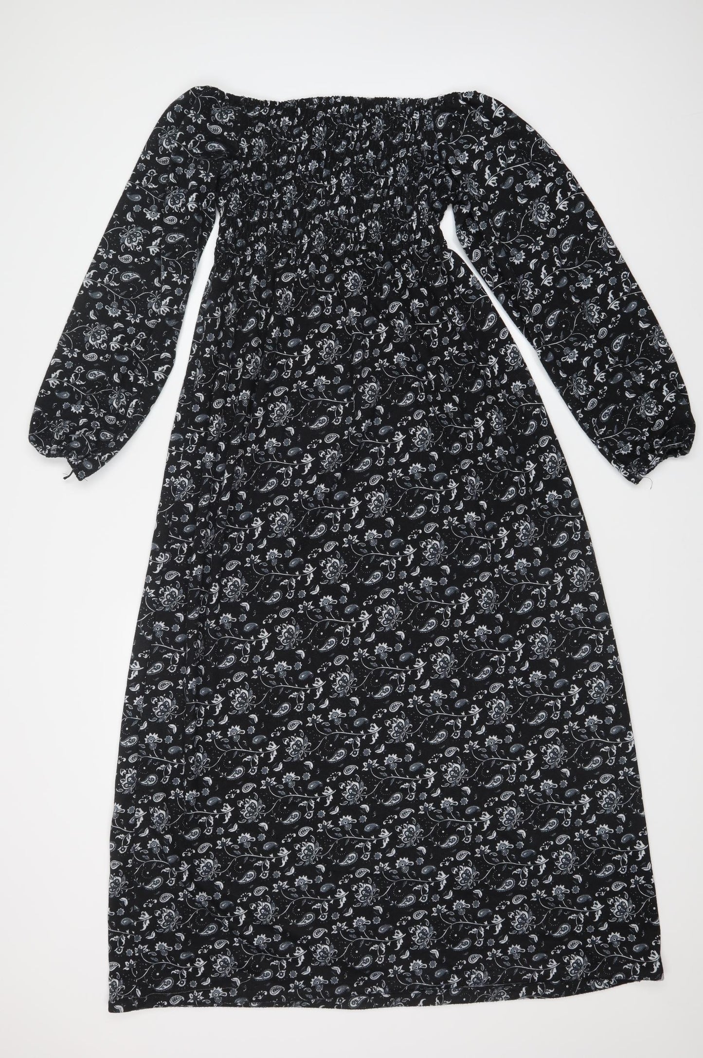 Mei Na Womens Black Paisley  Shift  Size M