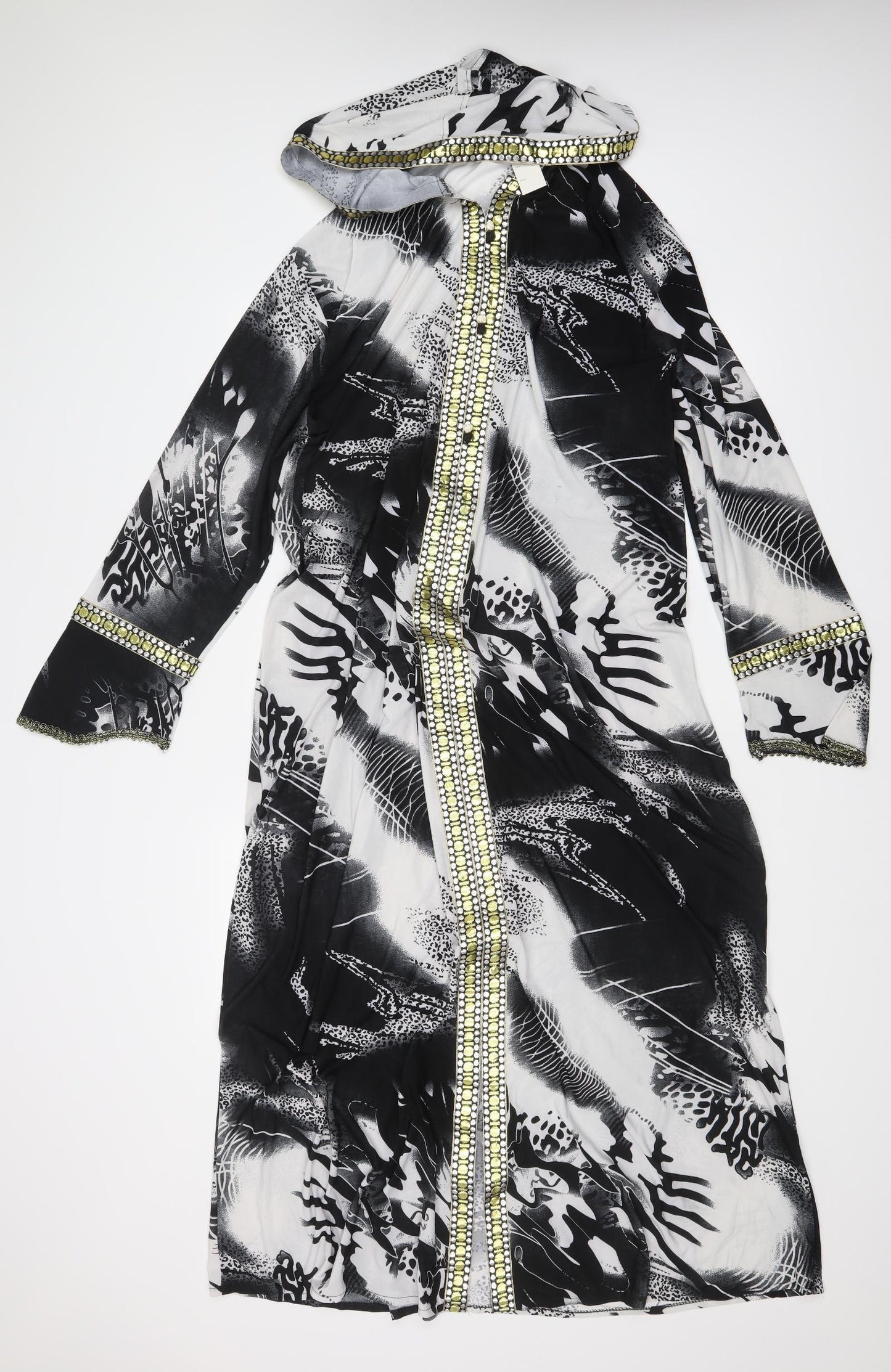 sh&s Womens Black Animal Print  Kaftan  Size 3XL