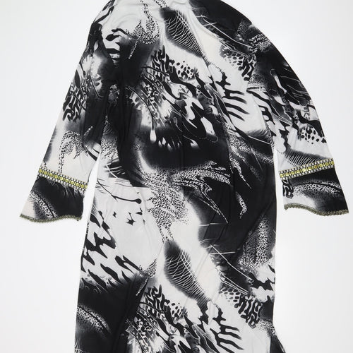 sh&s Womens Black Animal Print  Kaftan  Size 3XL