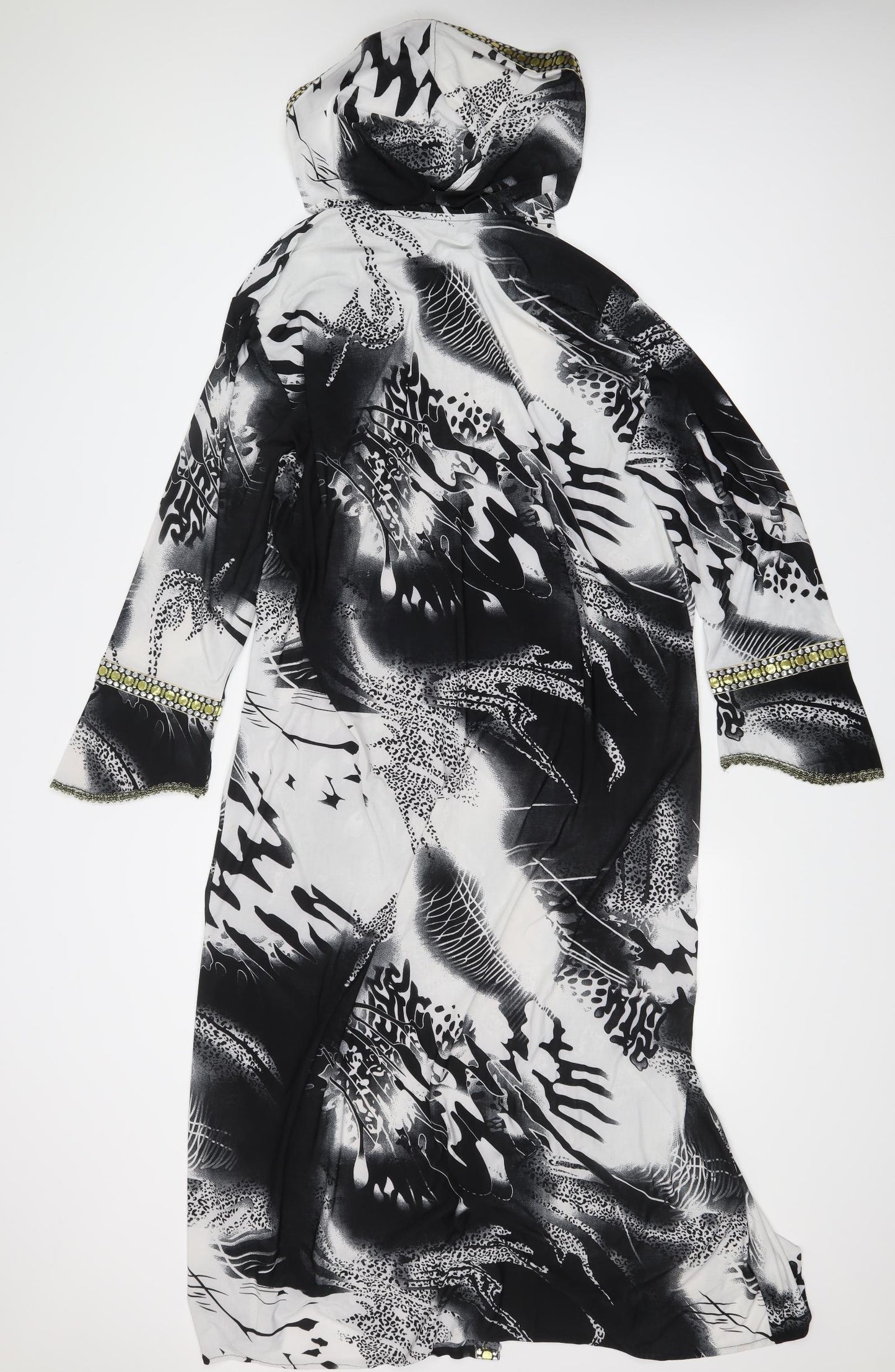 sh&s Womens Black Animal Print  Kaftan  Size 3XL