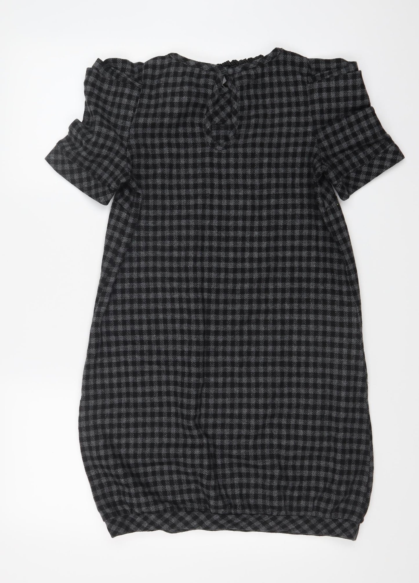 Preworn Womens Black Check  A-Line  Size 8