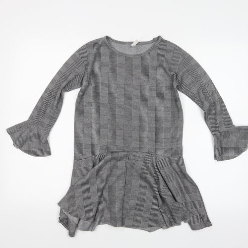 LFT Girls Grey Striped  Shift  Size 7-8 Years