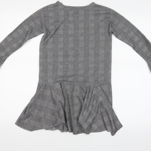 LFT Girls Grey Striped  Shift  Size 7-8 Years