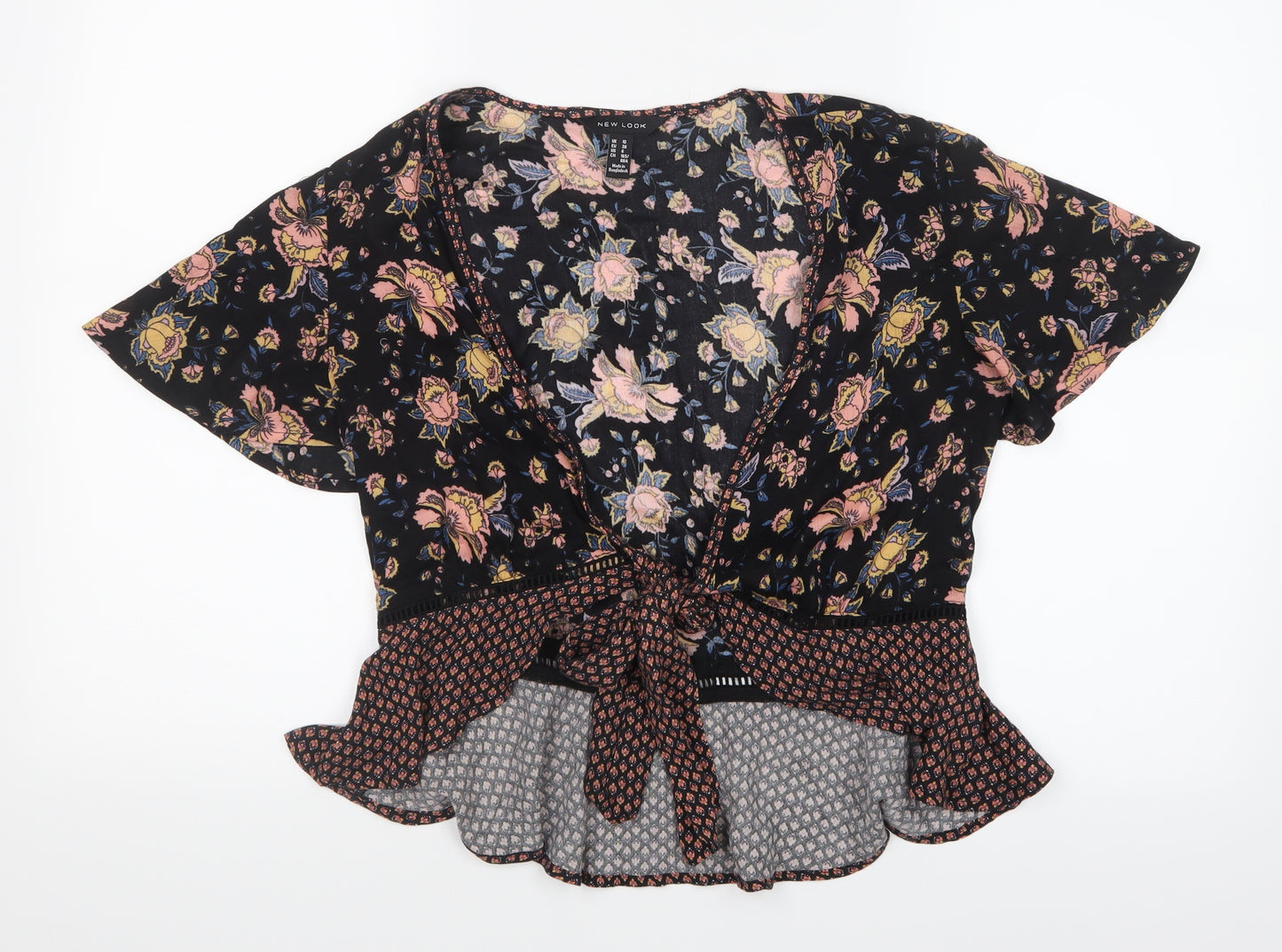 New Look Womens Black Floral  Shrug Jumper Size 10