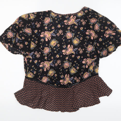New Look Womens Black Floral  Shrug Jumper Size 10