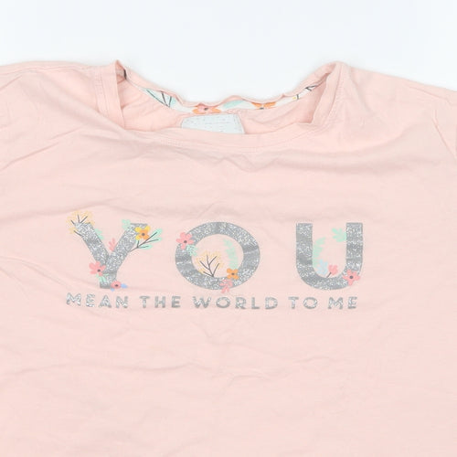 Preworn Girls Pink   Top Pyjama Top Size M  - You mean the world to me