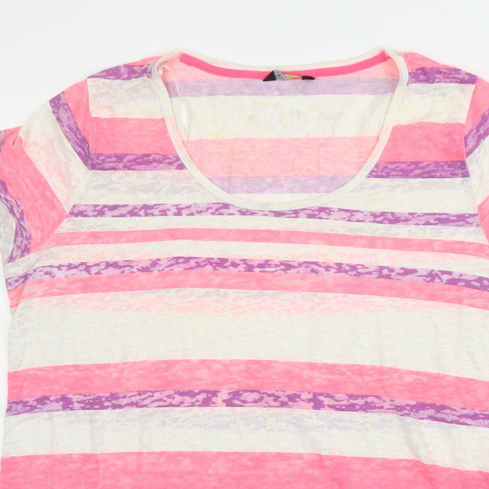 F&F Womens White Striped Rayon Basic Blouse Size 22