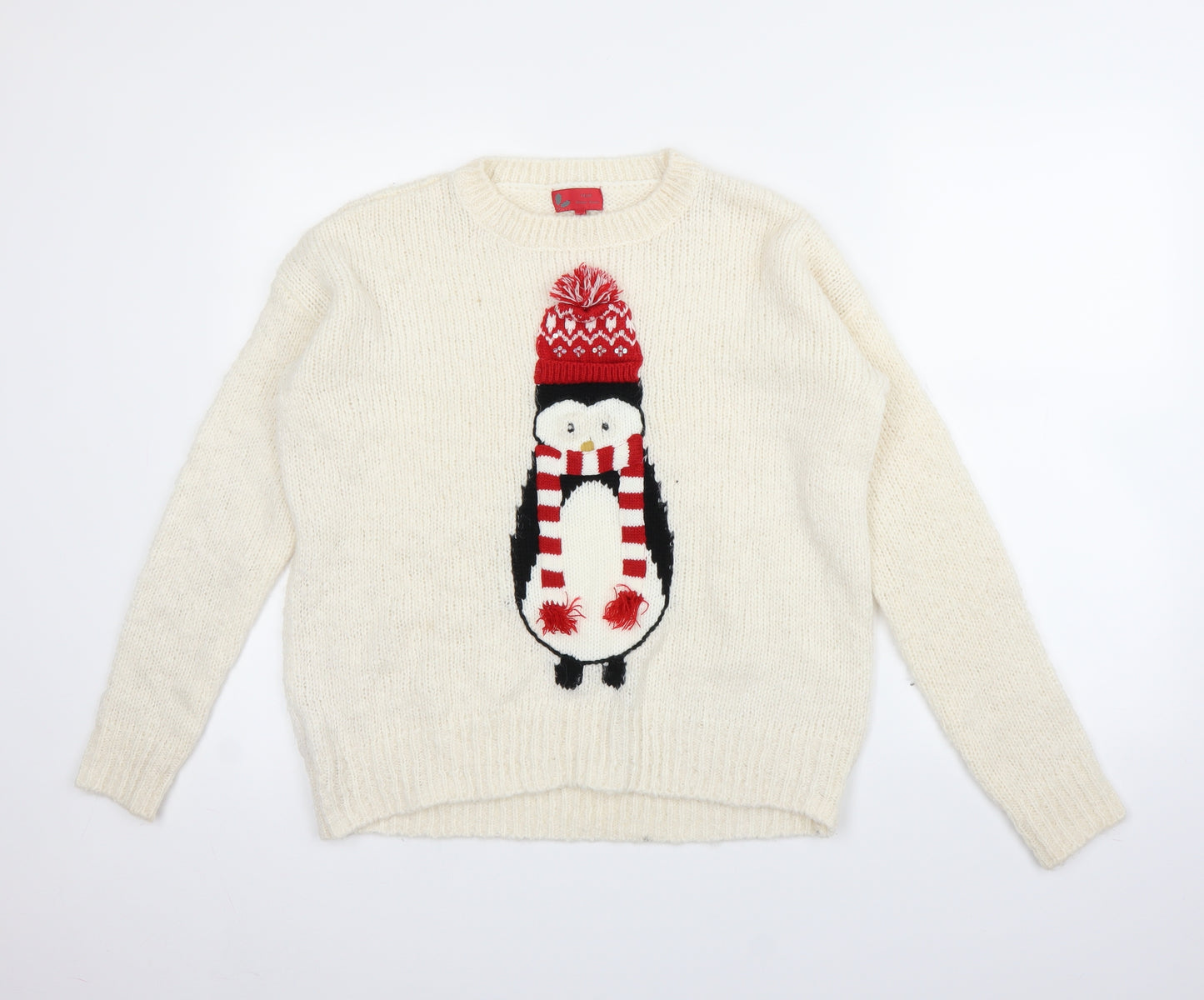 NEXT Womens White   Pullover Jumper Size M  - Penguin