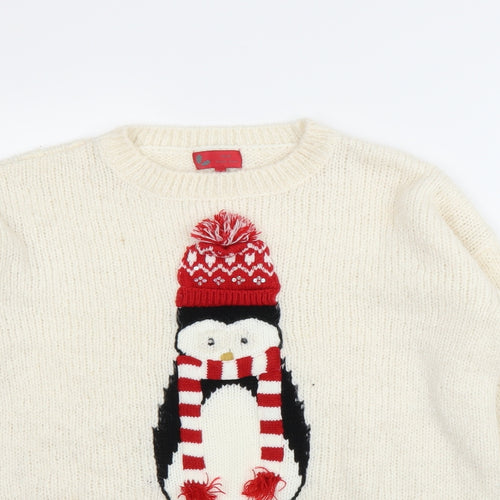 NEXT Womens White   Pullover Jumper Size M  - Penguin