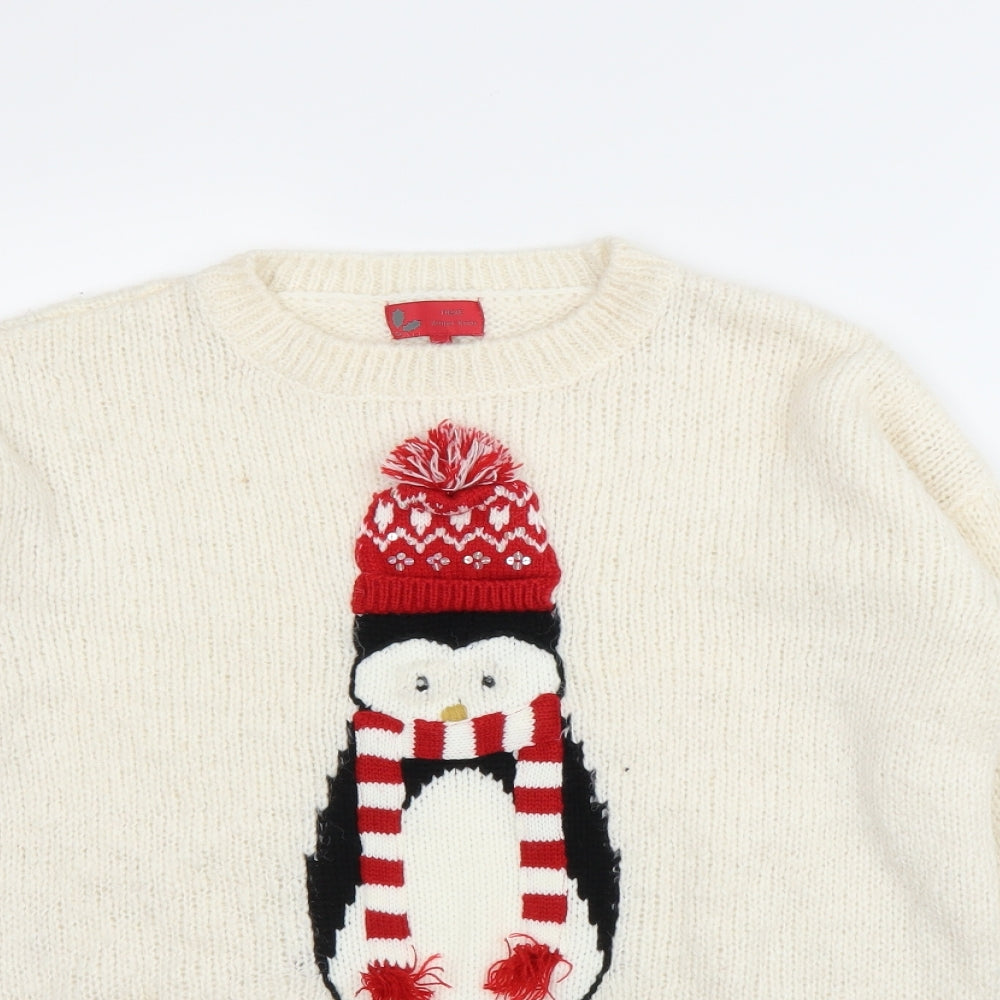 NEXT Womens White   Pullover Jumper Size M  - Penguin