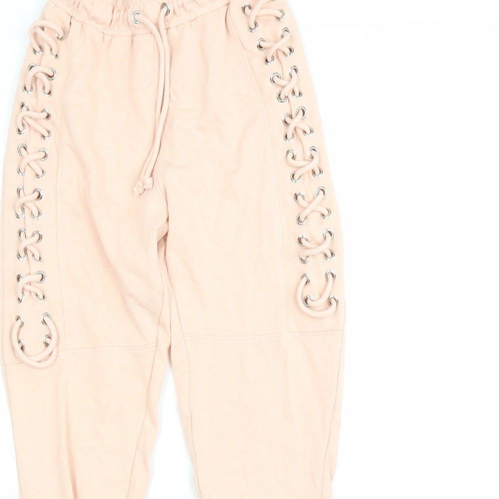 Missguided Womens Pink   Jogger Trousers Size 6 L27 in
