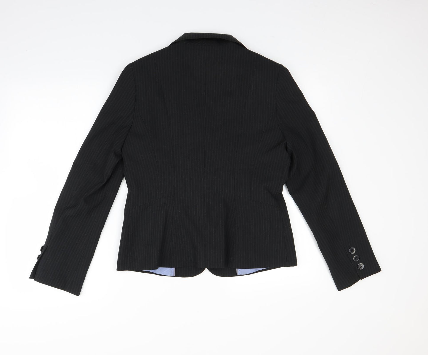 F&F Womens Black Striped  Jacket Blazer Size 14  - shoulder pads