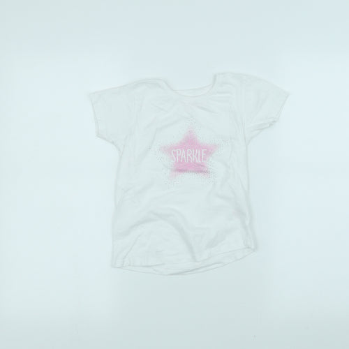 Primark Girls White   Basic T-Shirt Size 6-7 Years