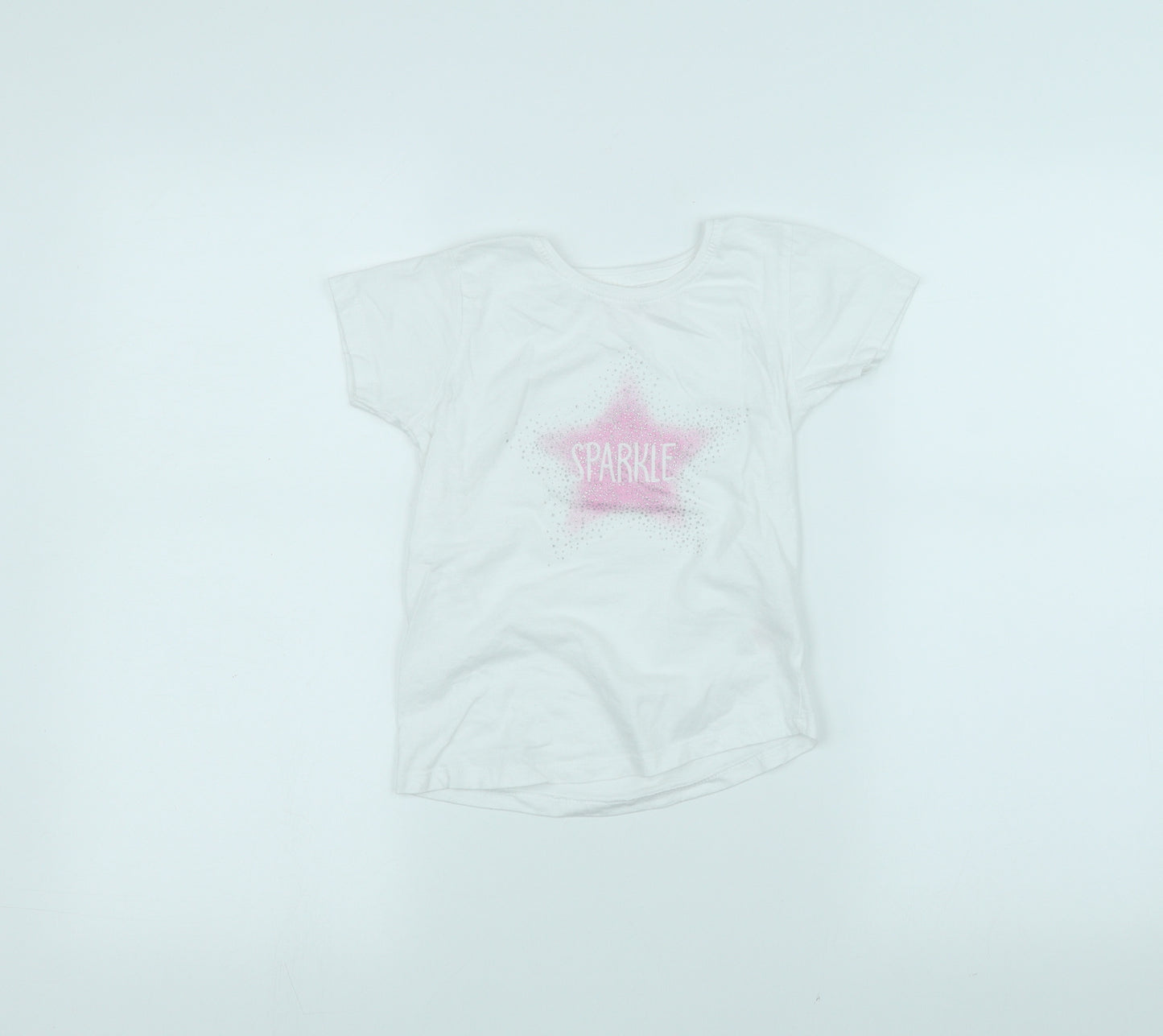 Primark Girls White   Basic T-Shirt Size 6-7 Years