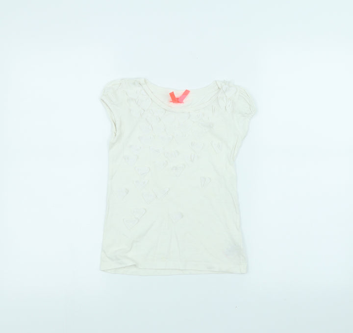 NEXT Girls White   Basic T-Shirt Size 5 Years