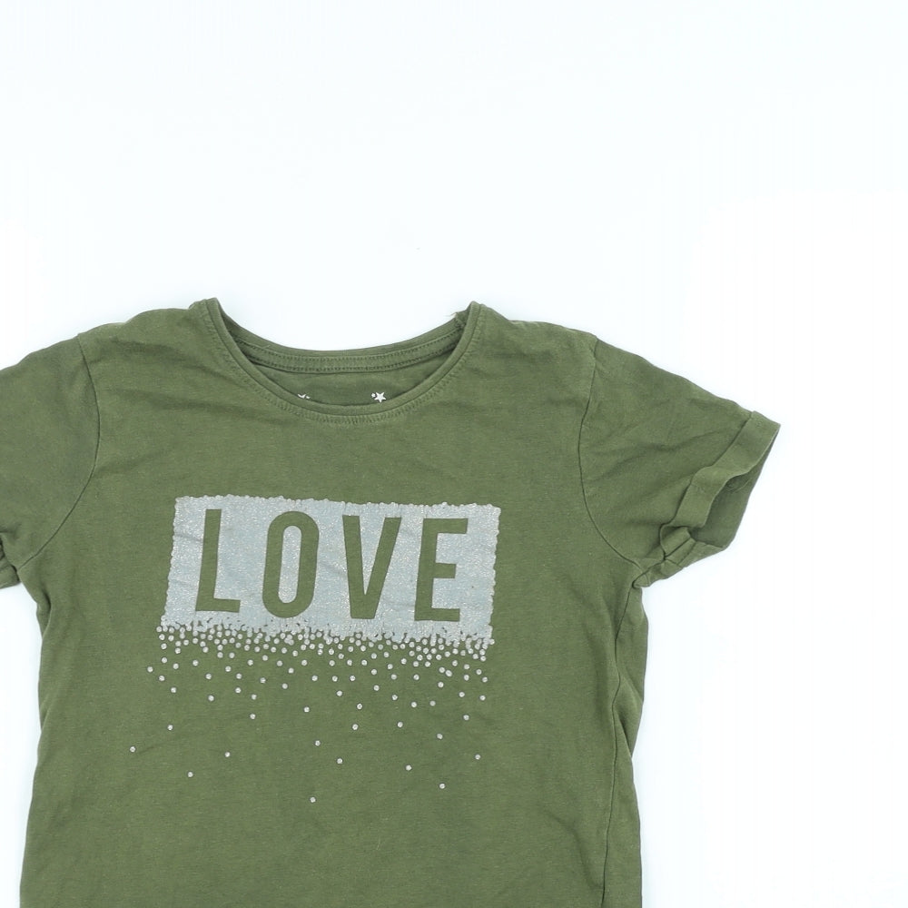 Primark Girls Green   Basic T-Shirt Size 7-8 Years  - love