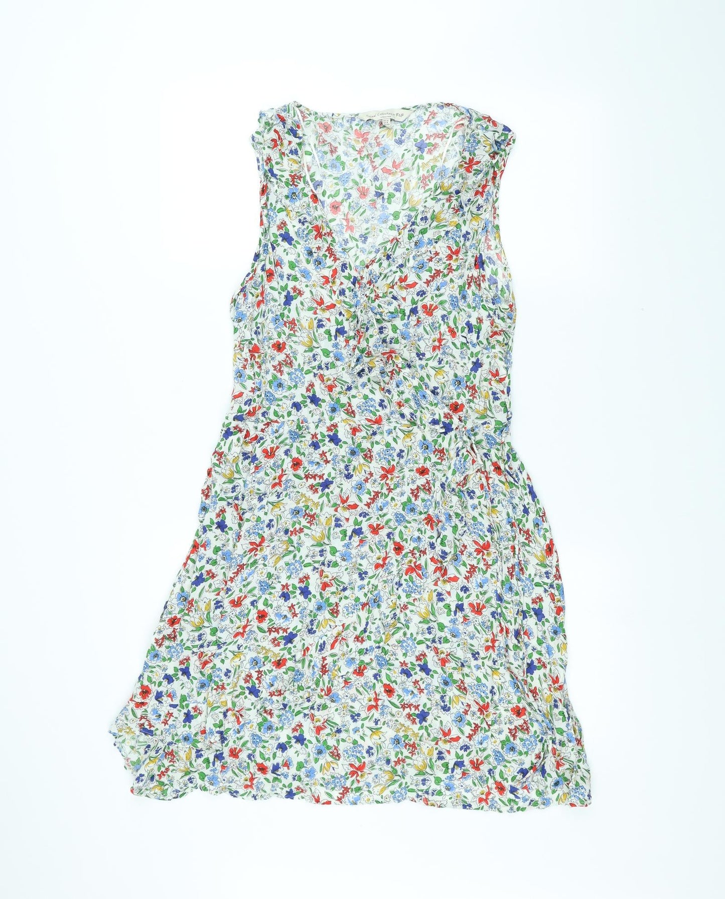 F&F Womens White Floral  A-Line  Size 12