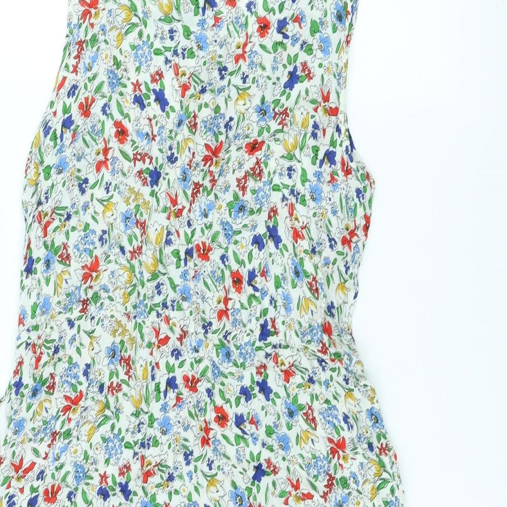 F&F Womens White Floral  A-Line  Size 12
