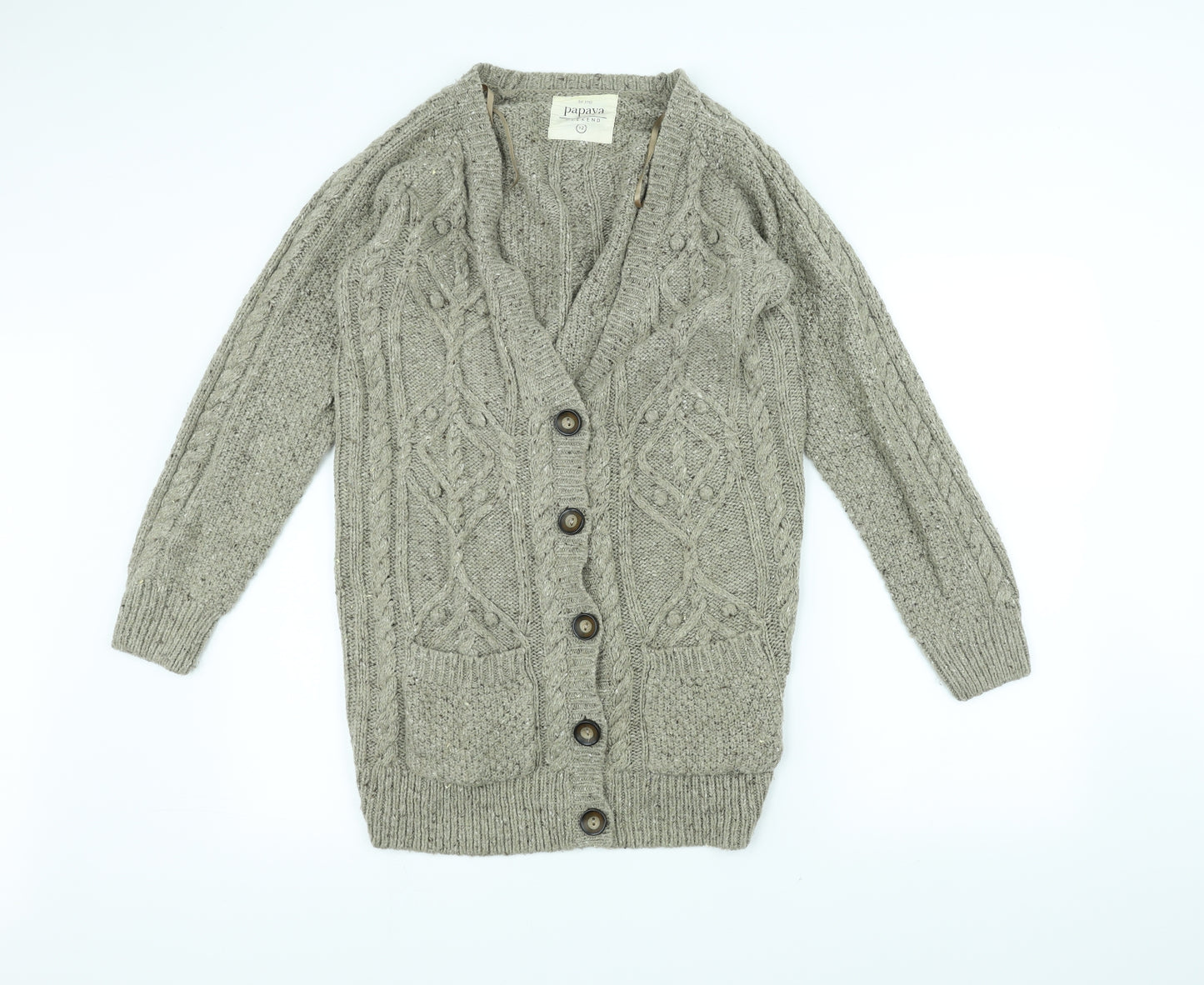 12 Womens Brown  Knit Jacket Coatigan Size 12