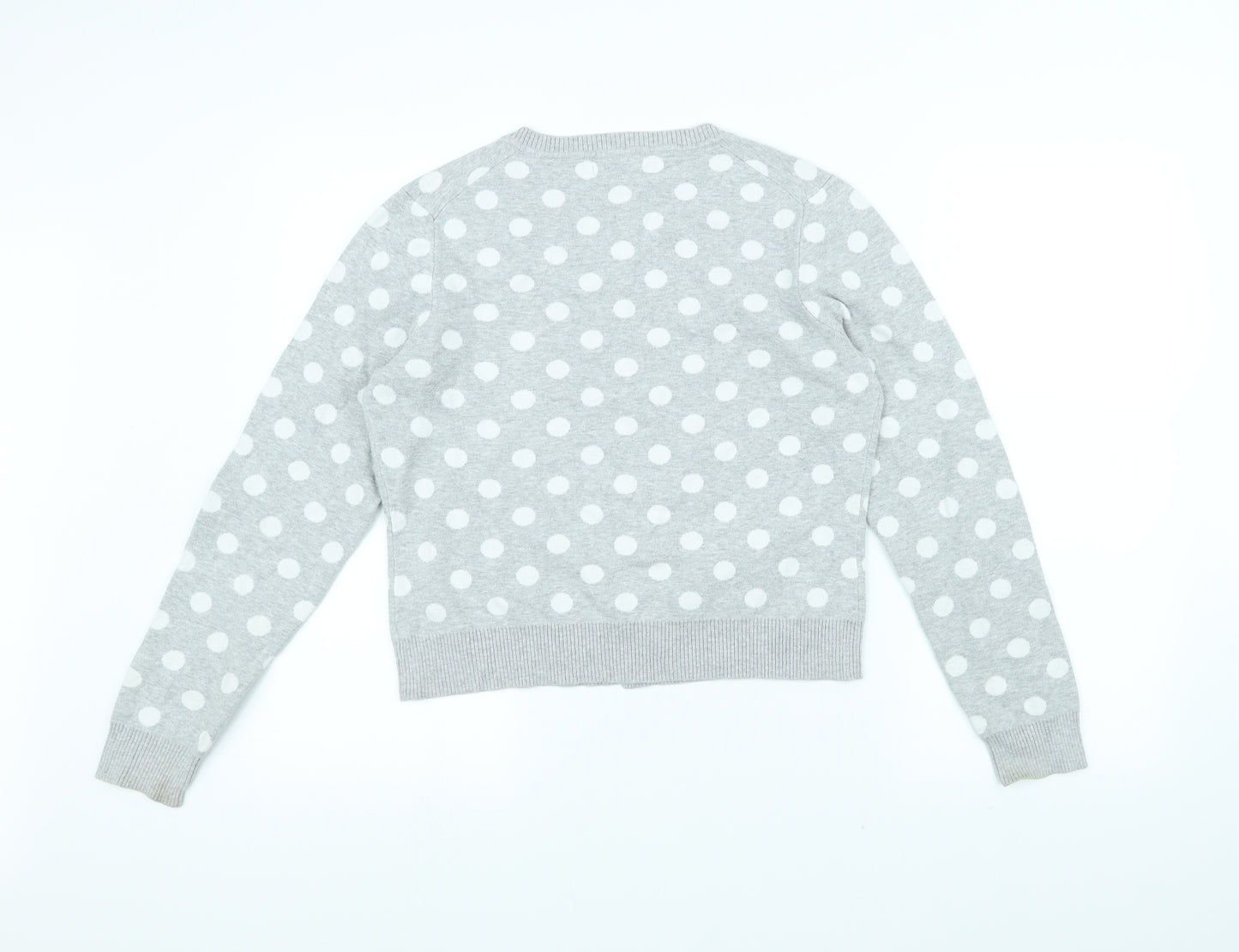 Papaya Womens Grey Polka Dot  Cardigan Jumper Size 10