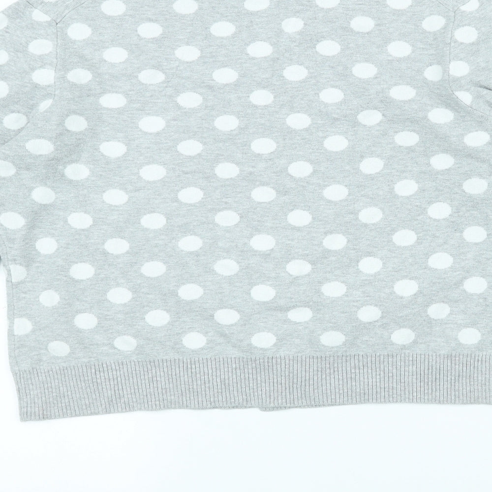 Papaya Womens Grey Polka Dot  Cardigan Jumper Size 10