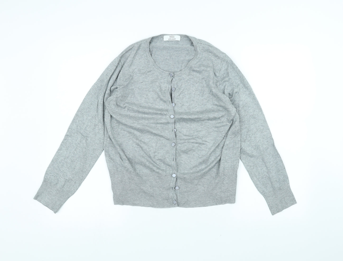 Marks and Spencer Womens Grey   Cardigan Jumper Size 14