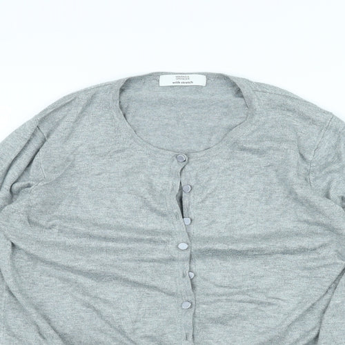 Marks and Spencer Womens Grey   Cardigan Jumper Size 14