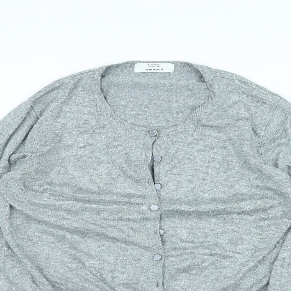 Marks and Spencer Womens Grey   Cardigan Jumper Size 14