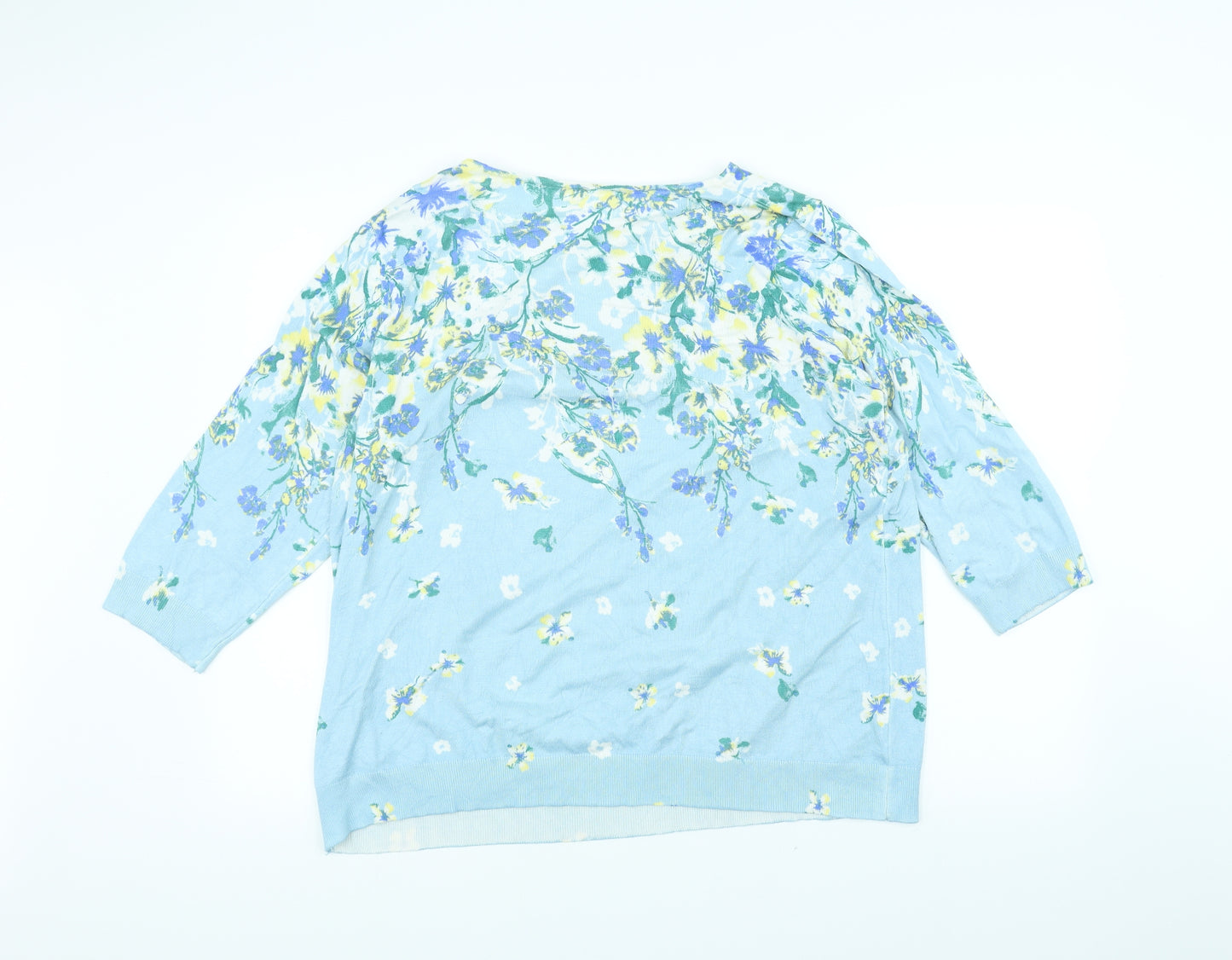 Preworn Womens Blue Floral  Pullover Jumper Size 20