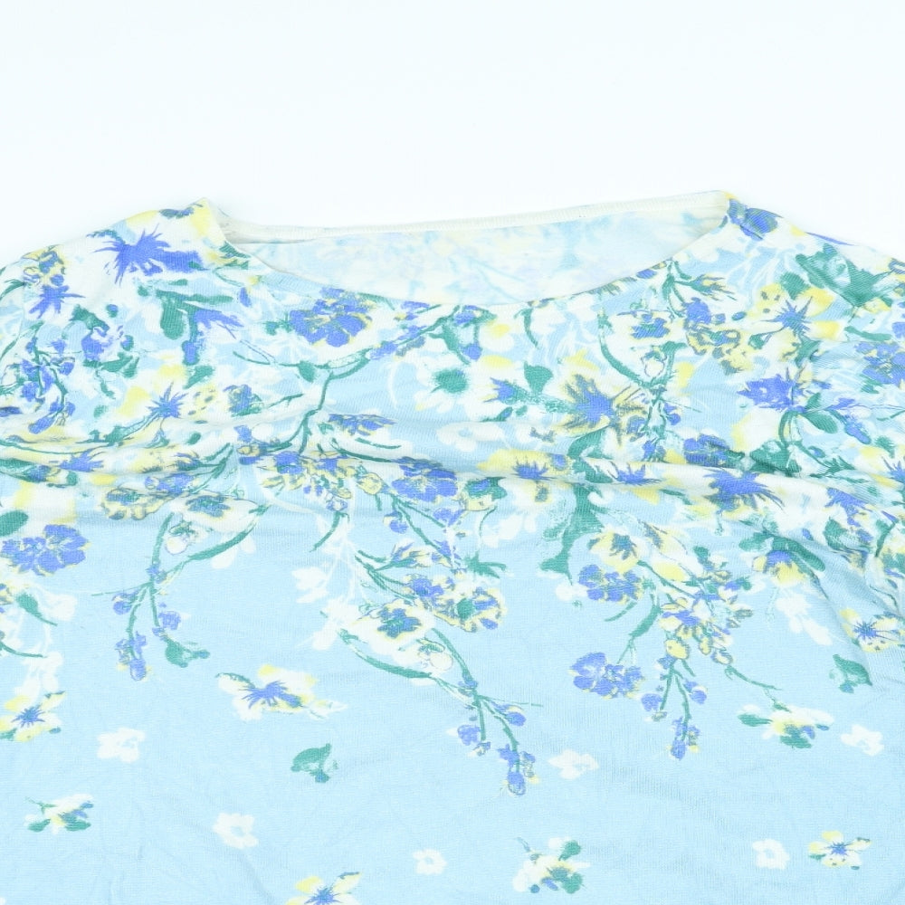 Preworn Womens Blue Floral  Pullover Jumper Size 20