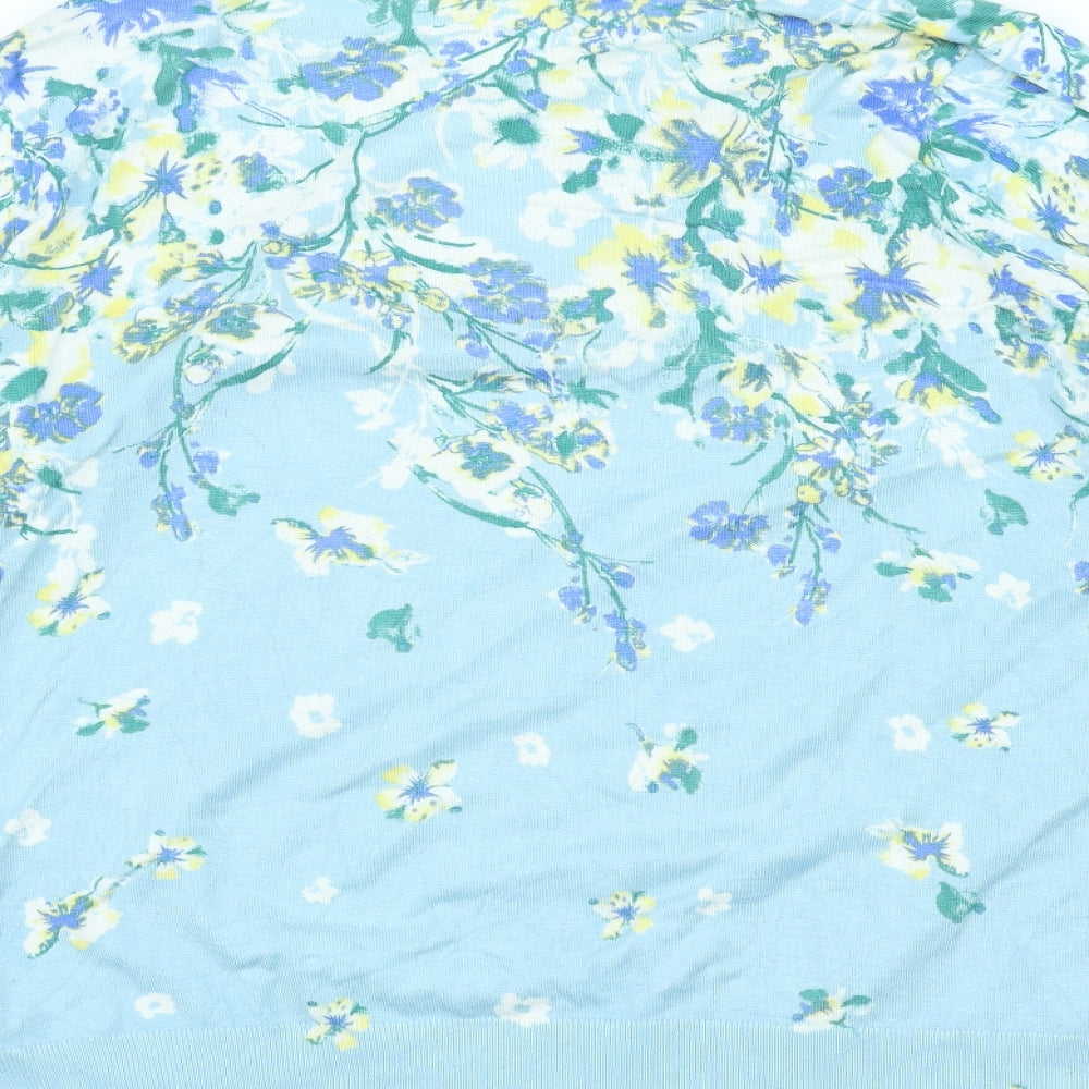 Preworn Womens Blue Floral  Pullover Jumper Size 20