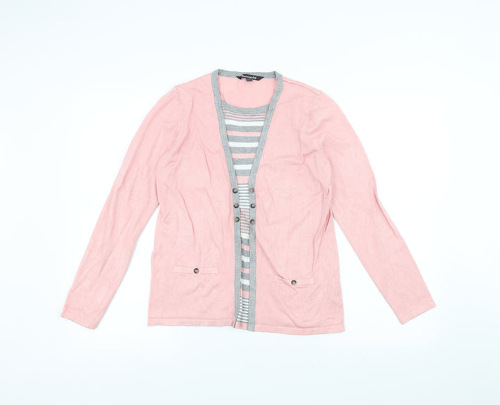 Bonmarché Womens Pink   Cardigan Jumper Size 8