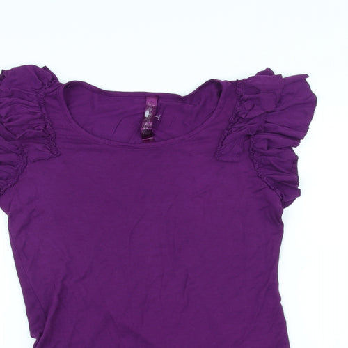TU Womens Purple   Basic T-Shirt Size 10