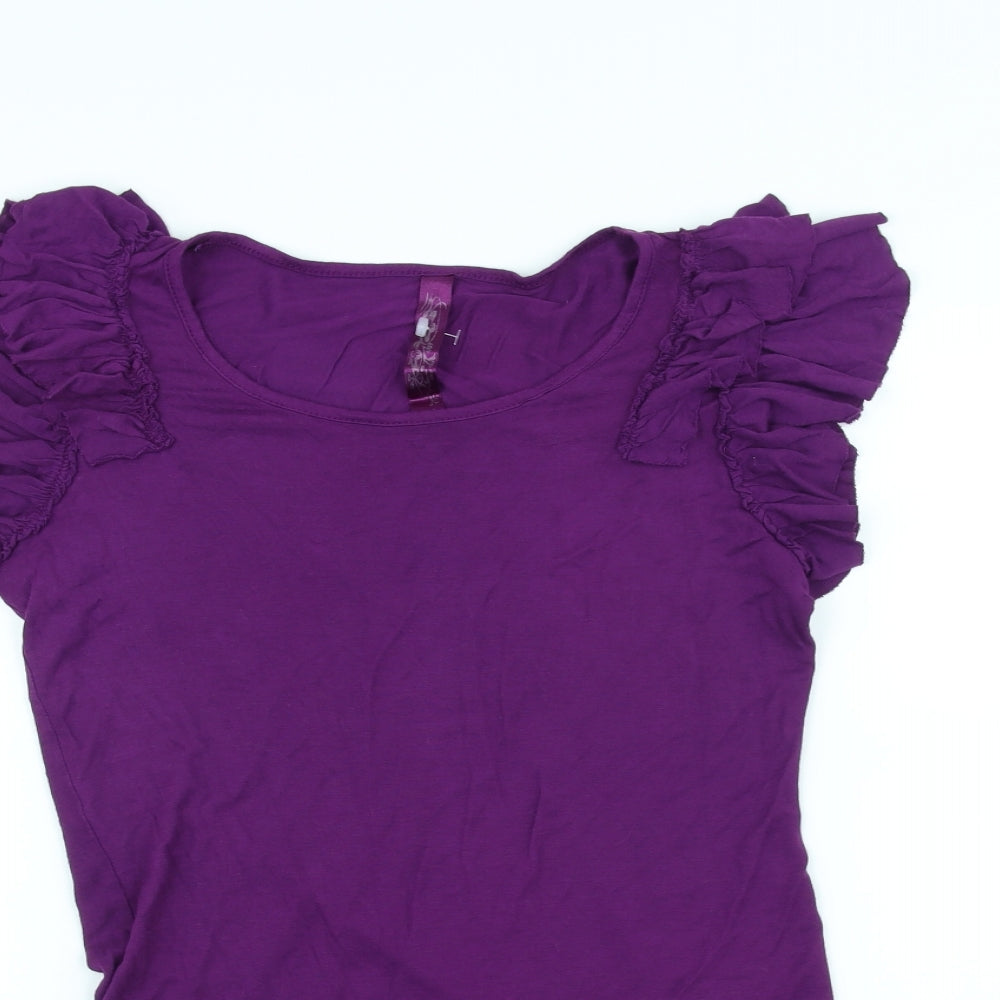 TU Womens Purple   Basic T-Shirt Size 10
