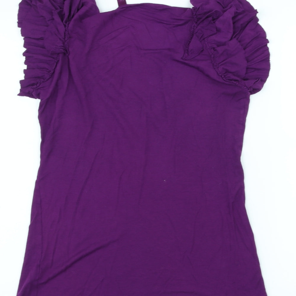 TU Womens Purple   Basic T-Shirt Size 10