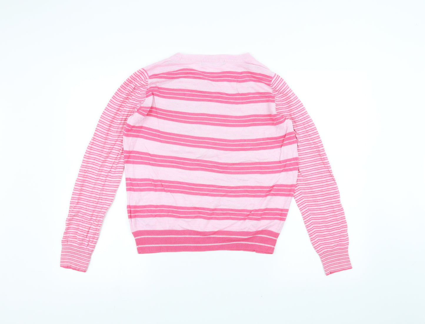 Marks and Spencer Womens Pink Striped  Pullover Jumper Size 10