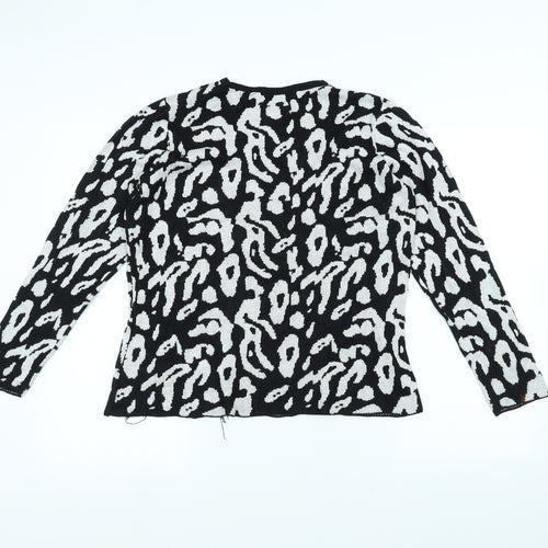 Peacocks Womens Black Animal Print  Basic T-Shirt Size 14