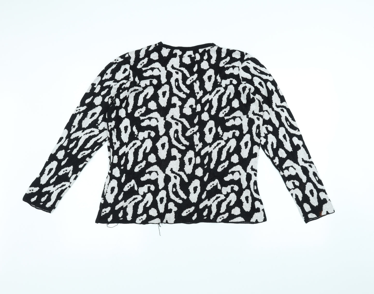 Peacocks Womens Black Animal Print  Basic T-Shirt Size 14