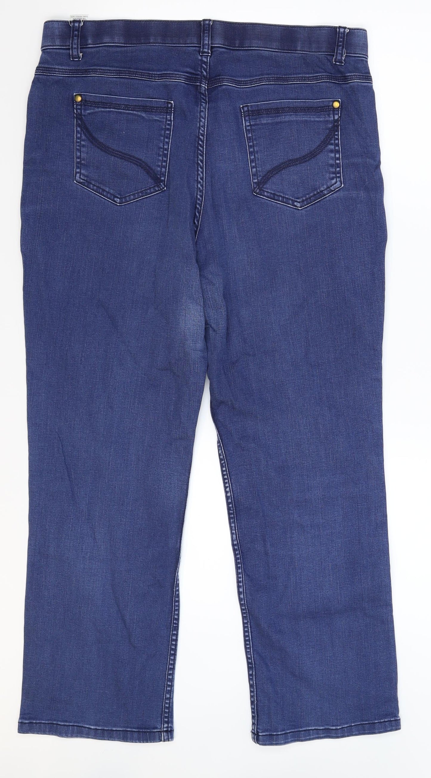 Marks and Spencer Womens Blue  Denim Straight Jeans Size 14 L25 in