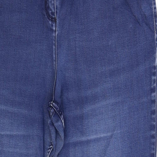 Marks and Spencer Womens Blue  Denim Straight Jeans Size 14 L25 in