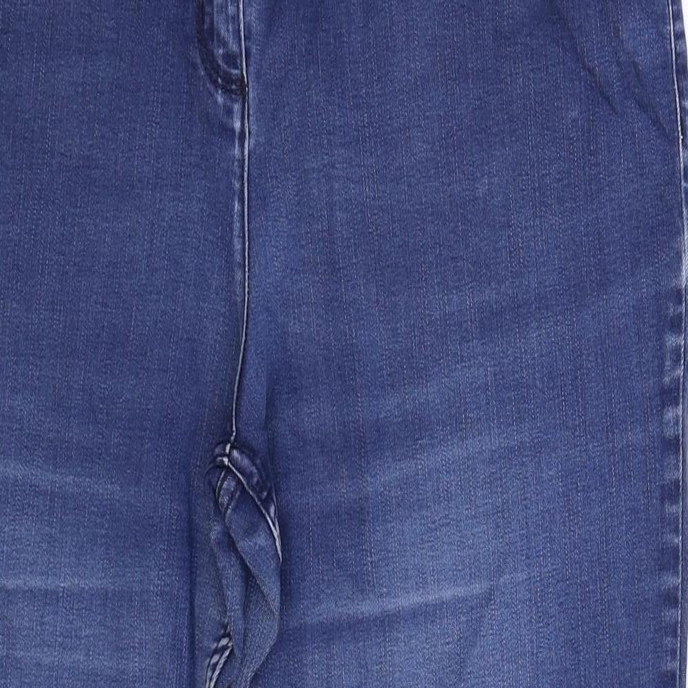 Marks and Spencer Womens Blue  Denim Straight Jeans Size 14 L25 in